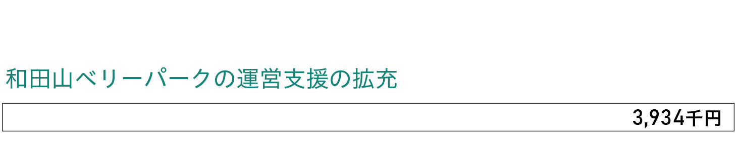 和田山ベリーパークの運営支援の拡充、3,934,000円