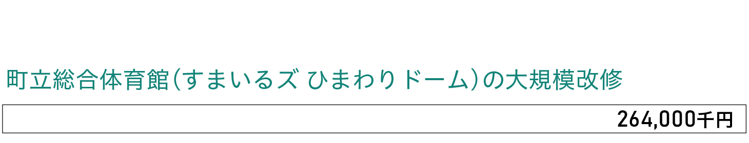 町立総合体育館(すまいるズ ひまわりドーム)の大規模改修、264,000,000円