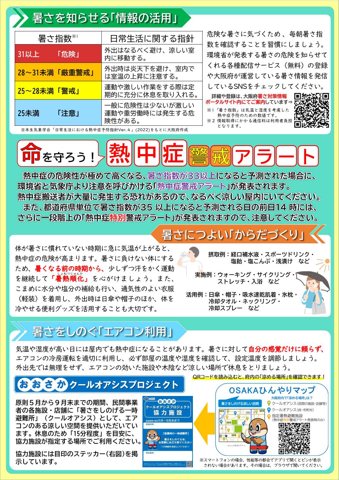 2025年大阪府猛暑に備える啓発資料うら