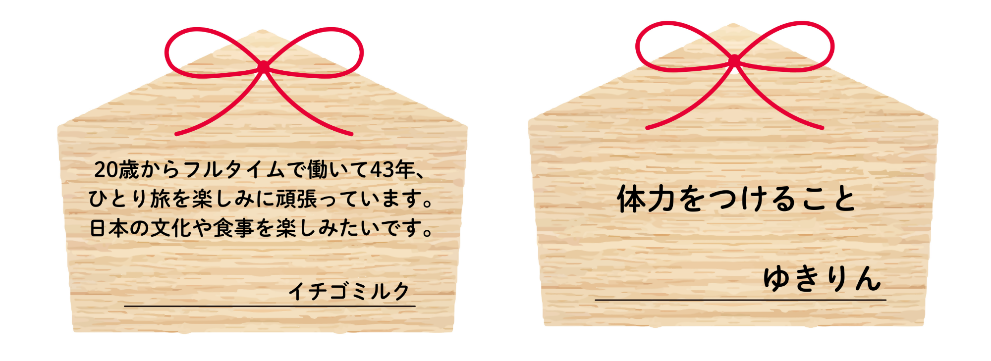 抱負を書いた絵馬