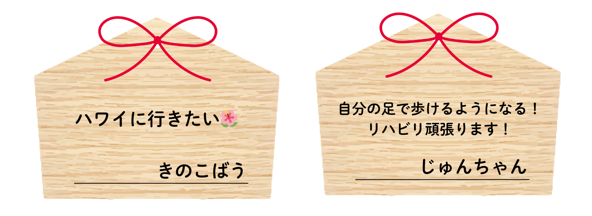 抱負を書いた絵馬