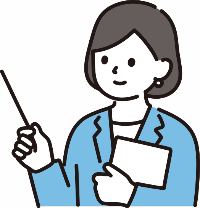 説明する女性のイラスト
