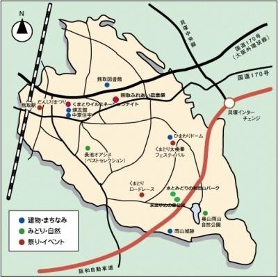 熊取町内の登録物の所在地図