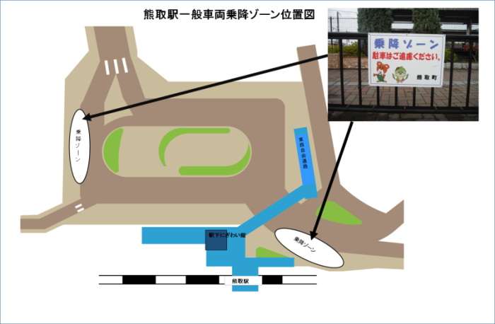 熊取駅一般車両乗降ゾーンの位置図