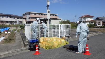 発電機によるマンホールポンプ操作訓練