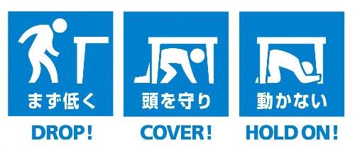 3つの安全行動のイラストです